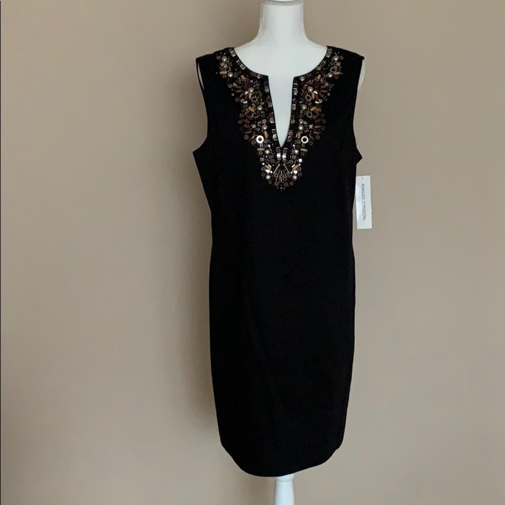 Maggie London Beaded Neck Dress